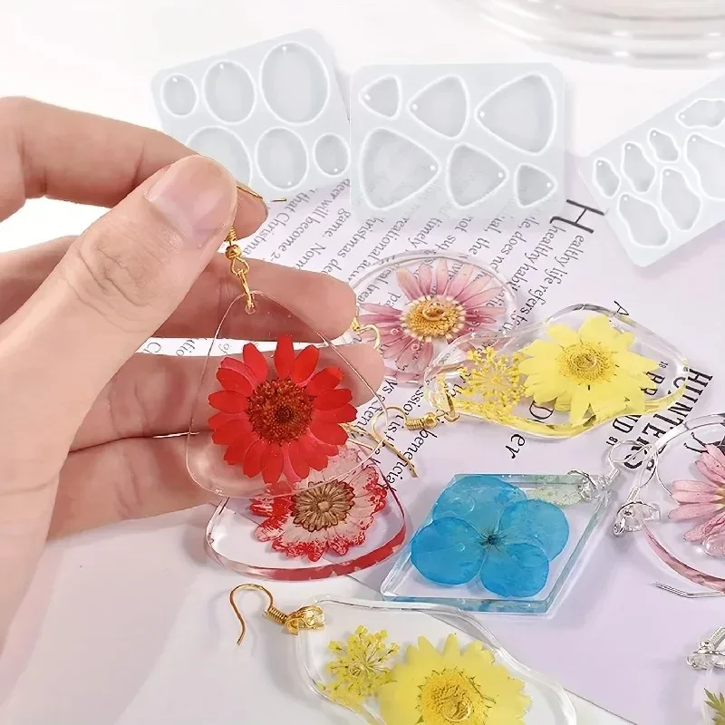 Jewelry Making Process - ジュエリーイヤリングドロップグルーDIYモールド、エポキシ樹脂DIYジュエリーレジンキャスティングモールド、イヤリング製作プロセス用品