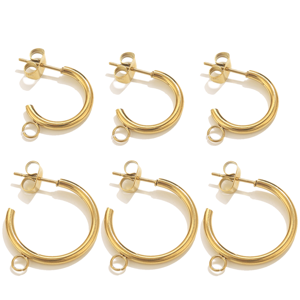 Jewelry Making Tools And Supplies - 6 個ステンレス鋼 C 字型イヤリング作成用品 DIY ジュエリーイヤリングフックコネクタジュエリー作成検索材料部品