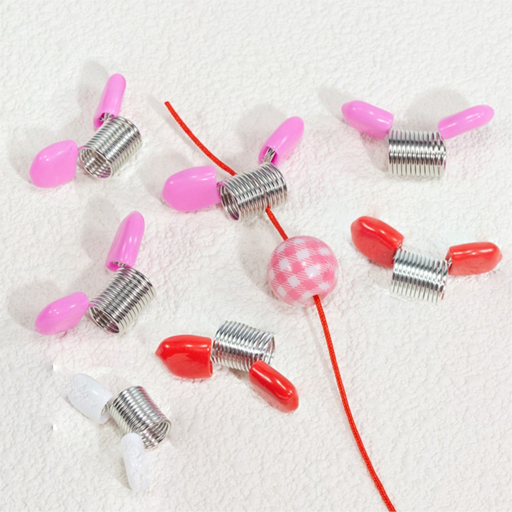 Jewelry Making Techniques - 5 個のスプリングビーズクランプクリエイティブワイヤーエンドジュエリー作成ツールビーズが落下するのを防ぐ DIY 手作りブレスレットネックレス