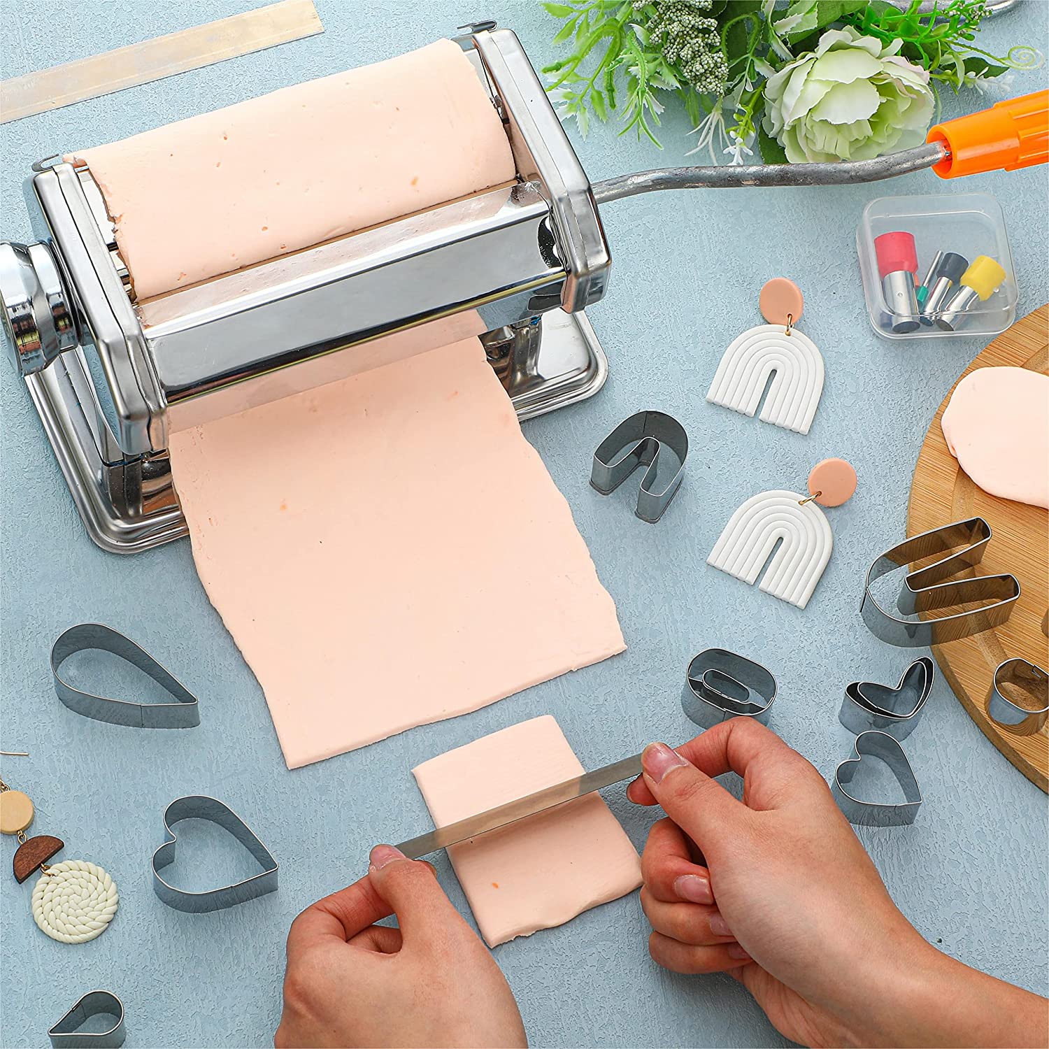 Jewelry Making Machine - Xuqian-ポリマークレイプレス機、クラフトクレイミキサー、ステンレス鋼、手作り粘土圧延機、DIYクラフトツール