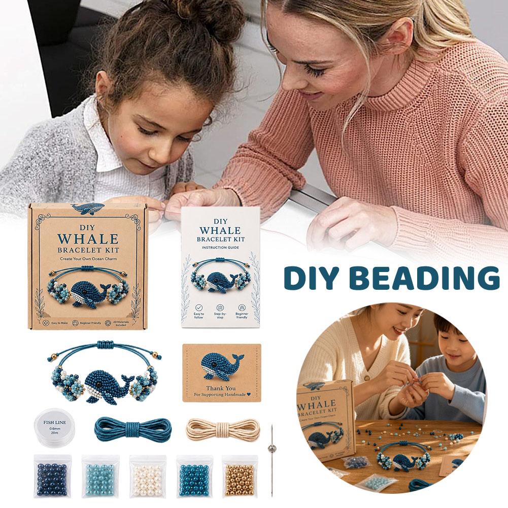 Jewelry Making Set - DIYビーズブレスレット製作キット かわいい動物DIYブレスレットビーズキット タコ フクロウ ハチ キツネ