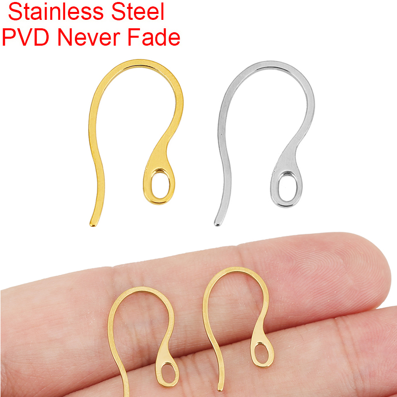 Jewelry Making Hobby - 20個入り 低刺激性ステンレス製イヤリングフック PVD加工で色褪せなし 丈夫なイヤリング留め具 DIYジュエリー用品用