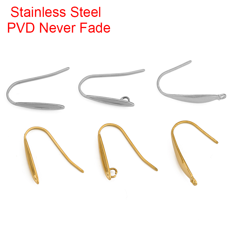 Jewelry Making Hobby - 10 個色褪せないステンレス鋼イヤリングフックワイヤー作成 PVD ​​低刺激性イヤリングクラスプ用品 Diy ジュエリー所見