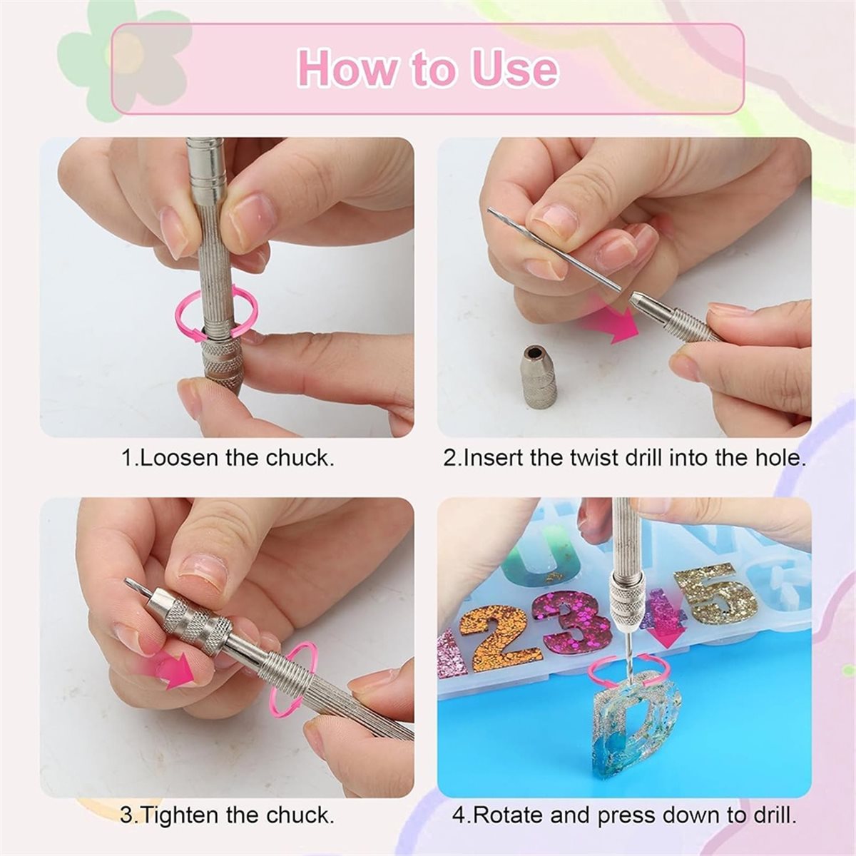 Jewelry Making Guide - 12個入りポリマークレイイヤリングドリルガイド、ポリマークレイジュエリー作成ツール、クラフトハンドドリルビットセット付き