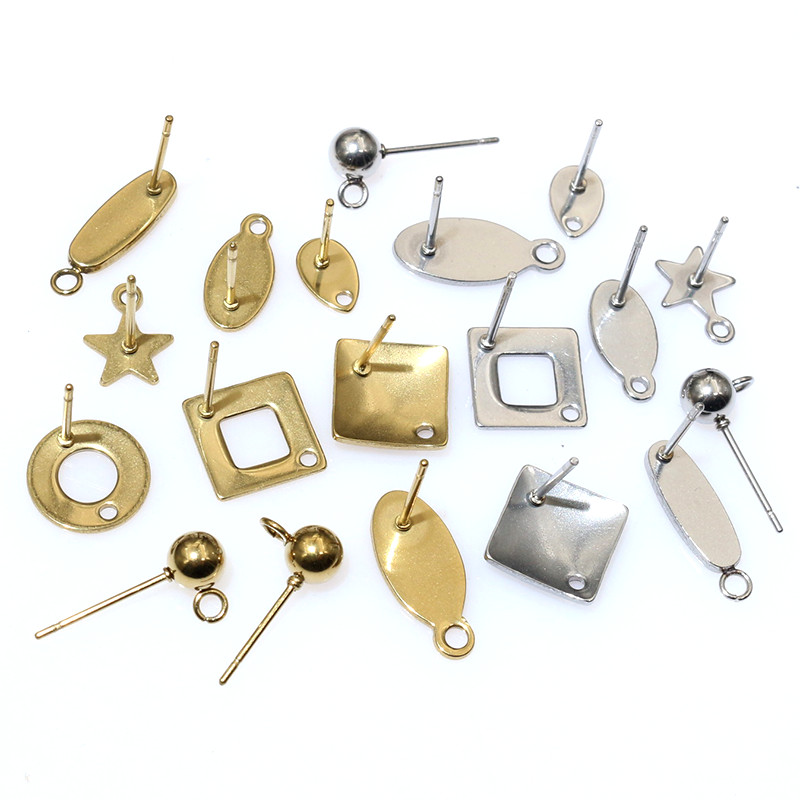 Jewelry Making Set - 20個ステンレス鋼クラフトイヤリングスタッド幾何学的多角形イヤリングポストコネクタDIYイヤリングジュエリー製造用品