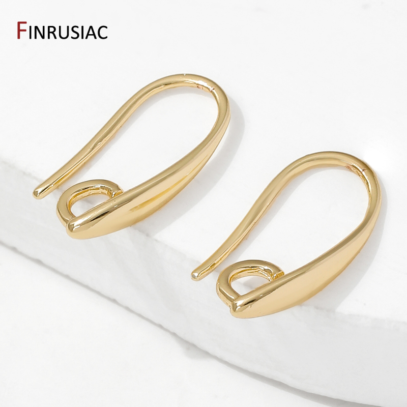 Jewelry Making Hobby - 14K金メッキ真鍮製スムースイヤリングフック、イヤリング製作用品、DIYジュエリー製作用金具アクセサリー