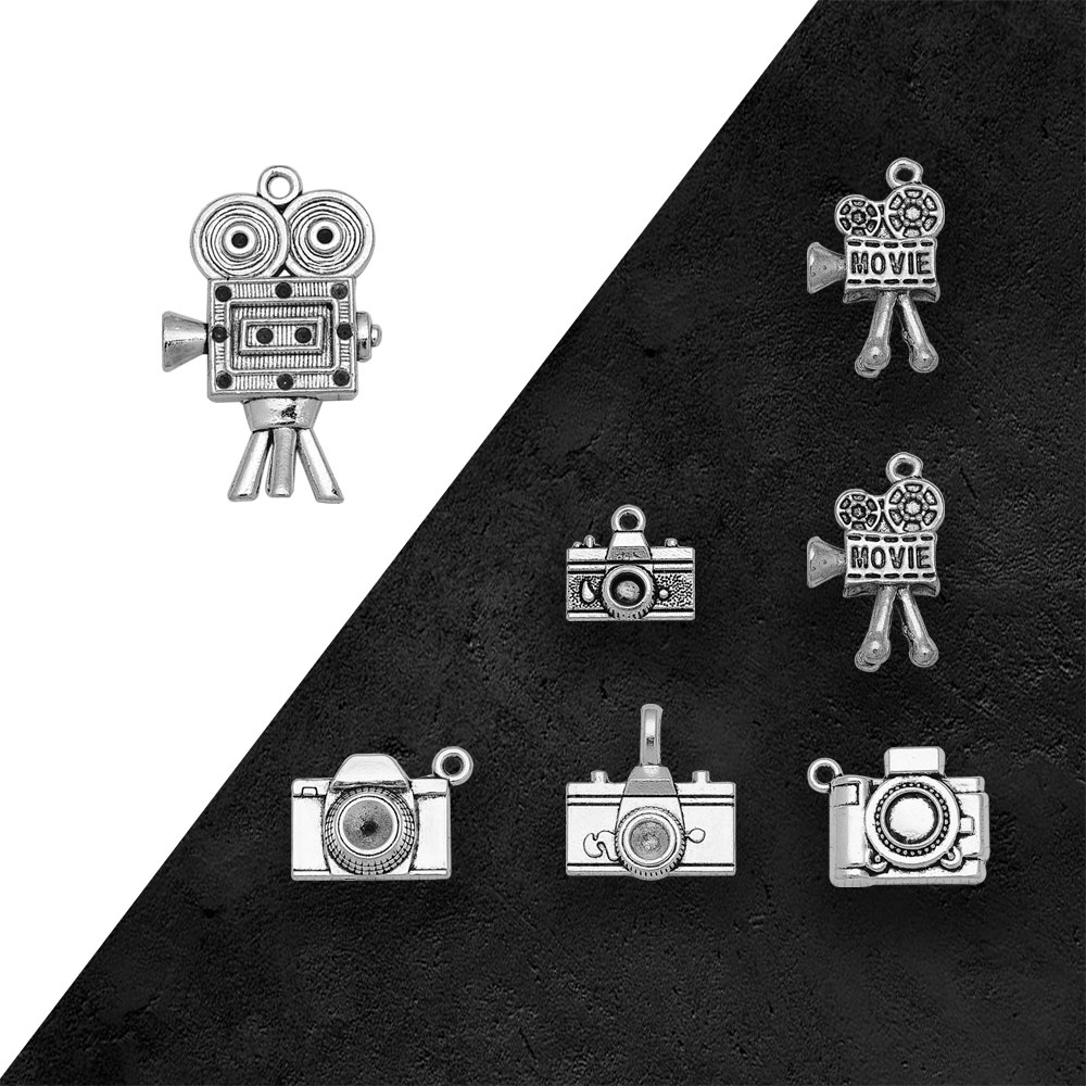 カメラのビデオレコーダー,シルバーメッキ,映画チャーム,自分 - Jewelry Making Videos のレビューと価格