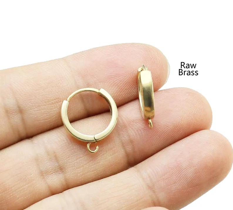 10個の真鍮イヤーフープ、レバーバックイヤリングフック、イヤ - Jewelry Making Hobby のレビューと価格