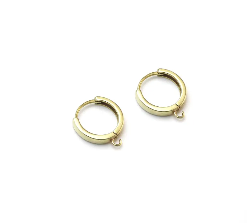 10個の真鍮イヤーフープ、レバーバックイヤリングフック、イヤ - Jewelry Making Hobby のレビューと価格
