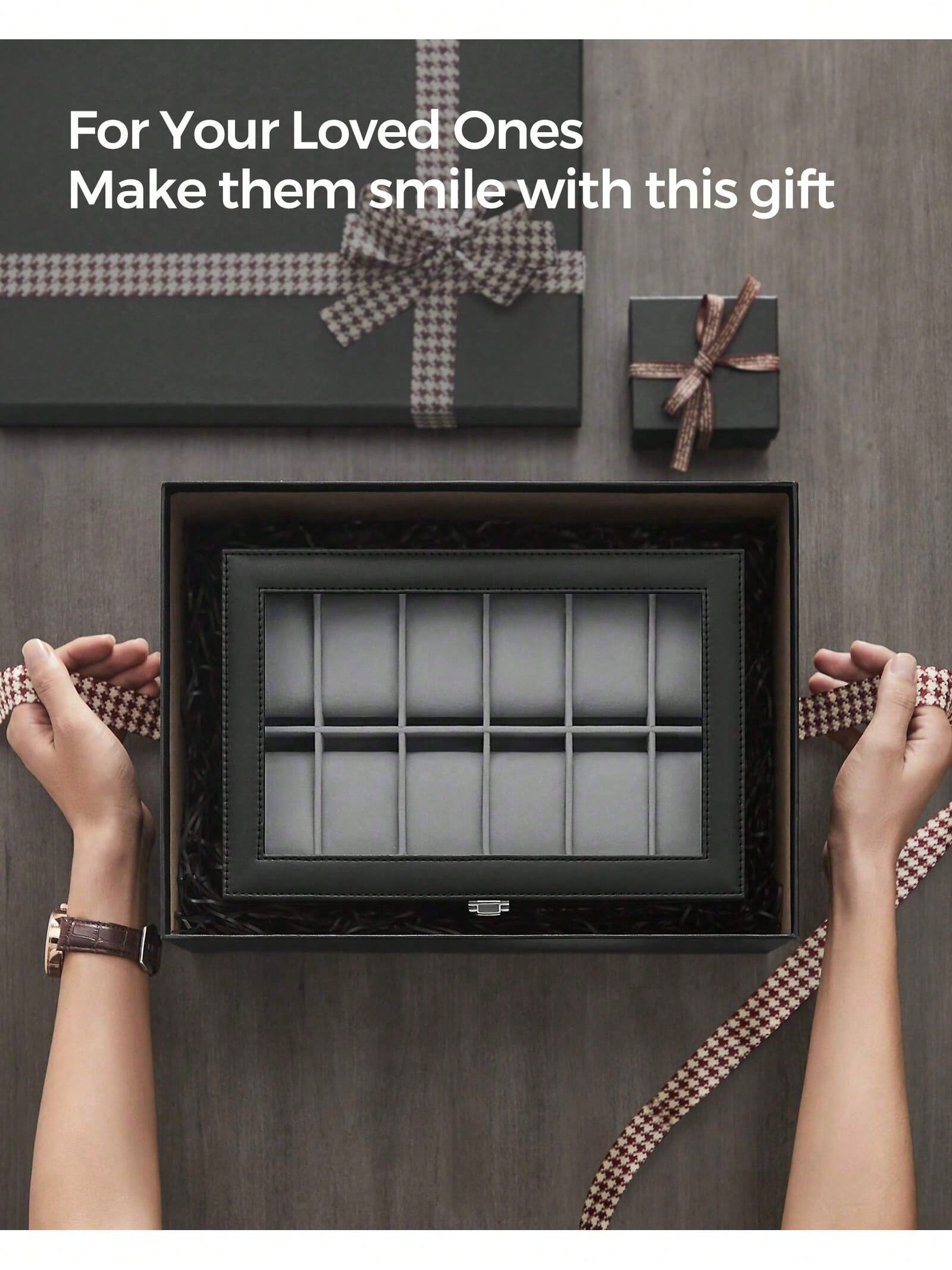 12スロットのロック可能な時計ボックス、ガラス蓋と引き出し付 - Jewelry Making Organizer Box のレビューと価格
