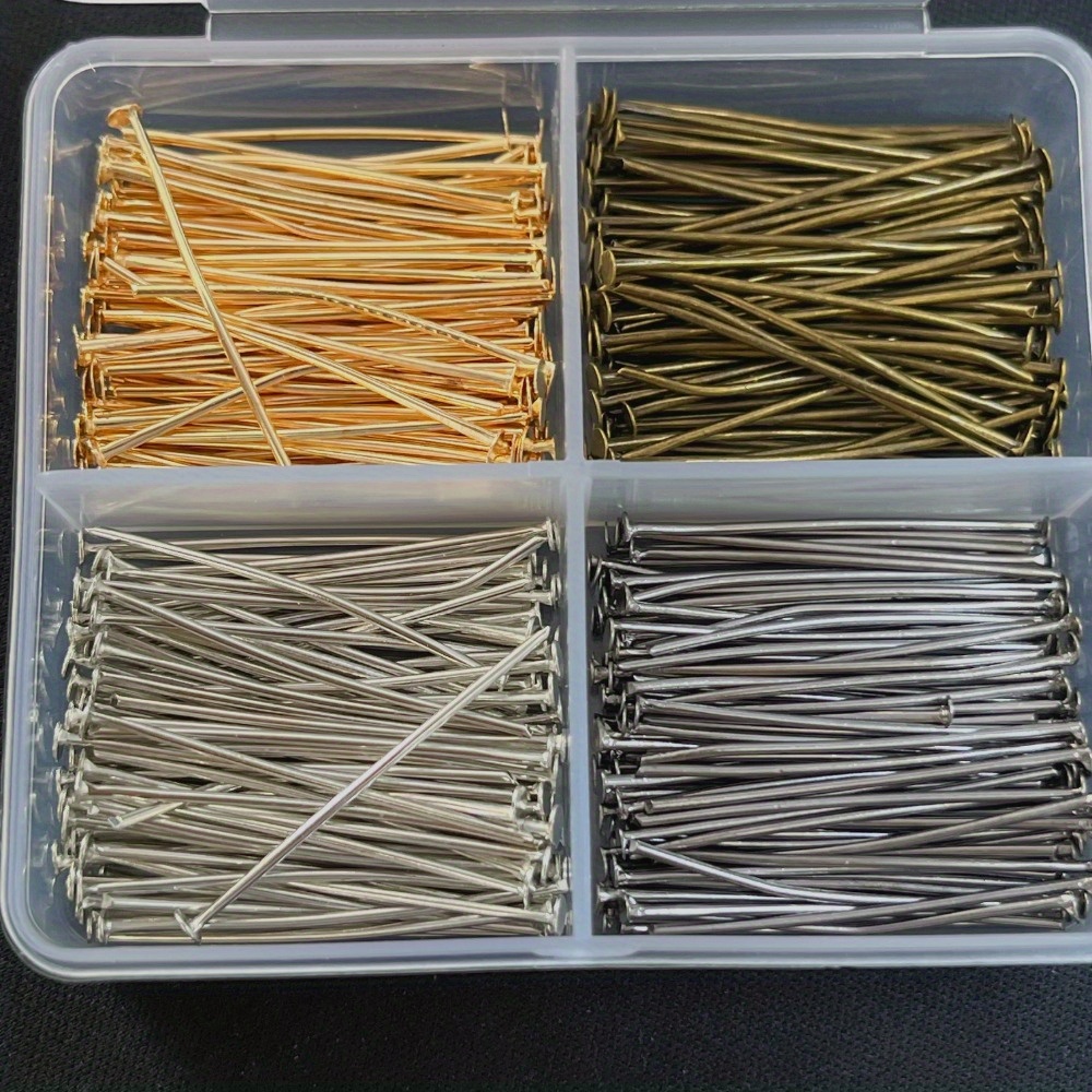 400個入り混合鉄製ヘッドピン 30mm フラットヘッド 鉄 - Jewelry Making Organizer Box のレビューと価格
