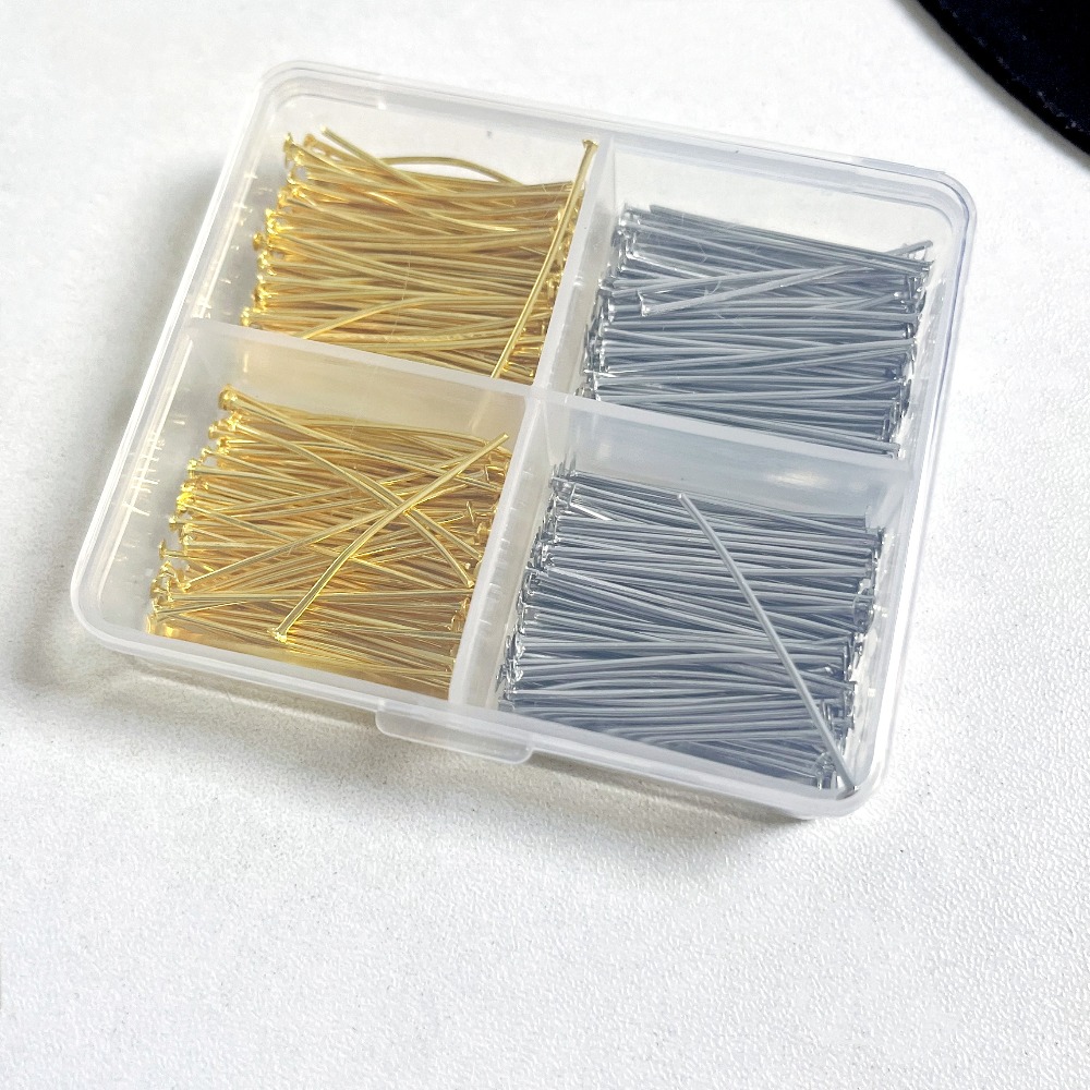 400個入り混合鉄製ヘッドピン 30mm フラットヘッド 鉄 - Jewelry Making Organizer Box のレビューと価格