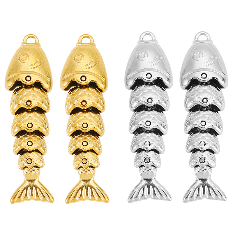 2 個ステンレス鋼スイングフィッシュチャームスプライスフィッ - Jewelry Making Tools And Supplies のレビューと価格