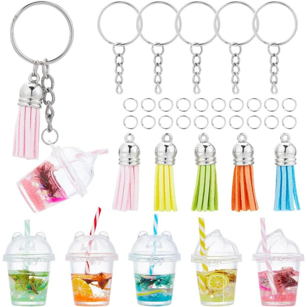 ジュエリー作り用のバブルティーキーホルダーキット,バブルチャ - Jewelry Making Set のレビューと価格