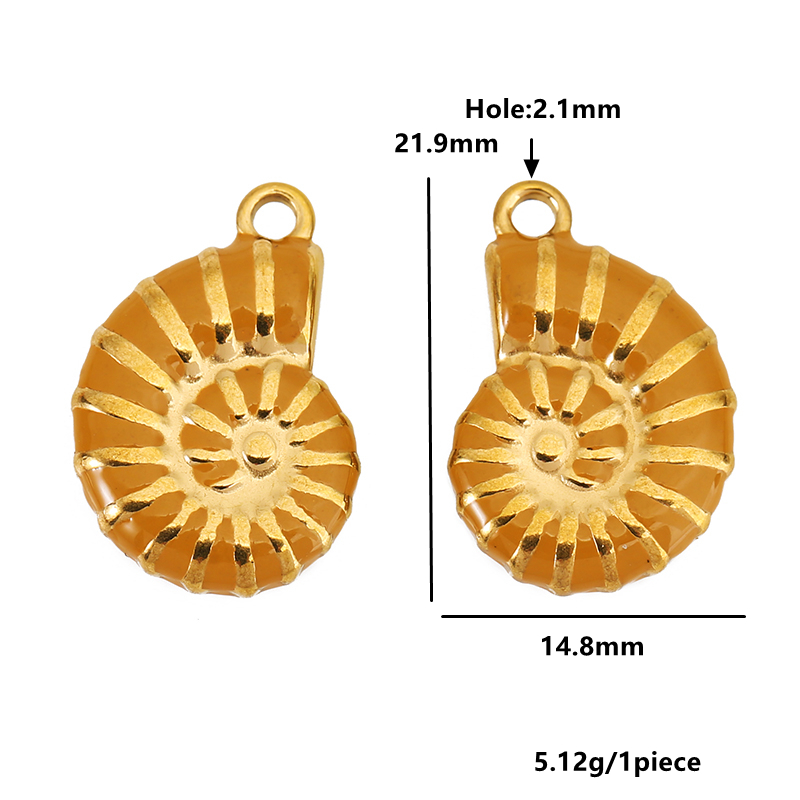 4 個ステンレス鋼コンチ金メッキエナメルチャームペンダント  - Jewelry Making Tools And Supplies のレビューと価格