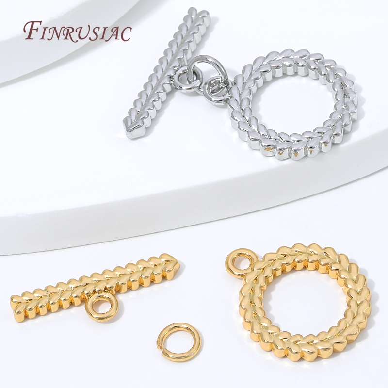 卸売小麦編み込みOTトグルクラスプ18K金メッキリーフテクス - Jewelry Making Supplies Wholesale のレビューと価格