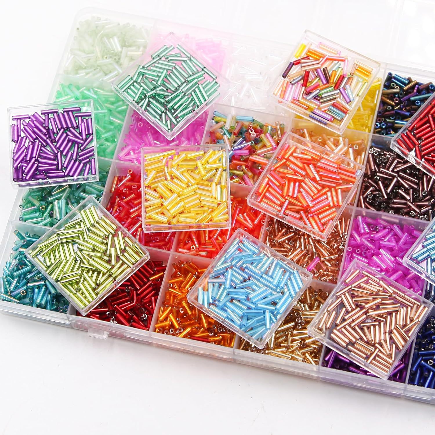 約6720個/箱 7mm 28色のチューブ型シードビーズ ク - Jewelry Making Organizer Box のレビューと価格