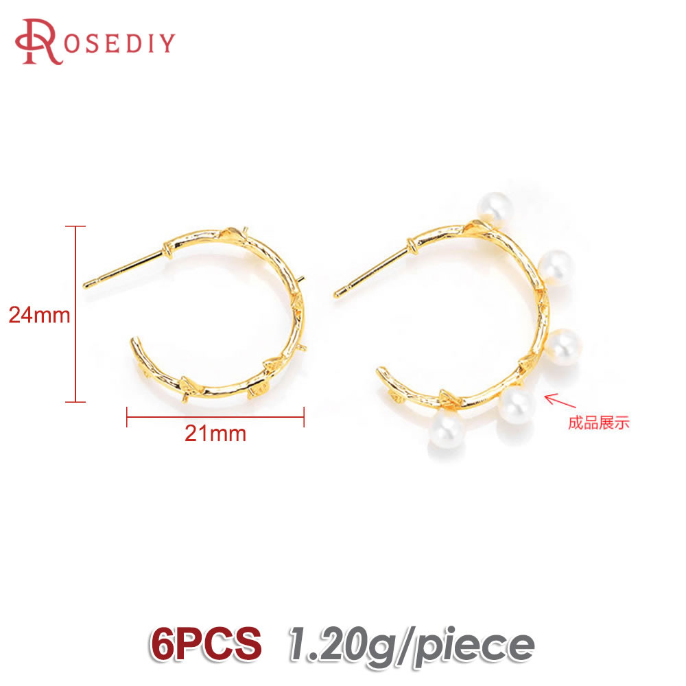 6個入り、18Kゴールドカラーの真鍮製、半円型のスタッドピア - Jewelry Making Set のレビューと価格