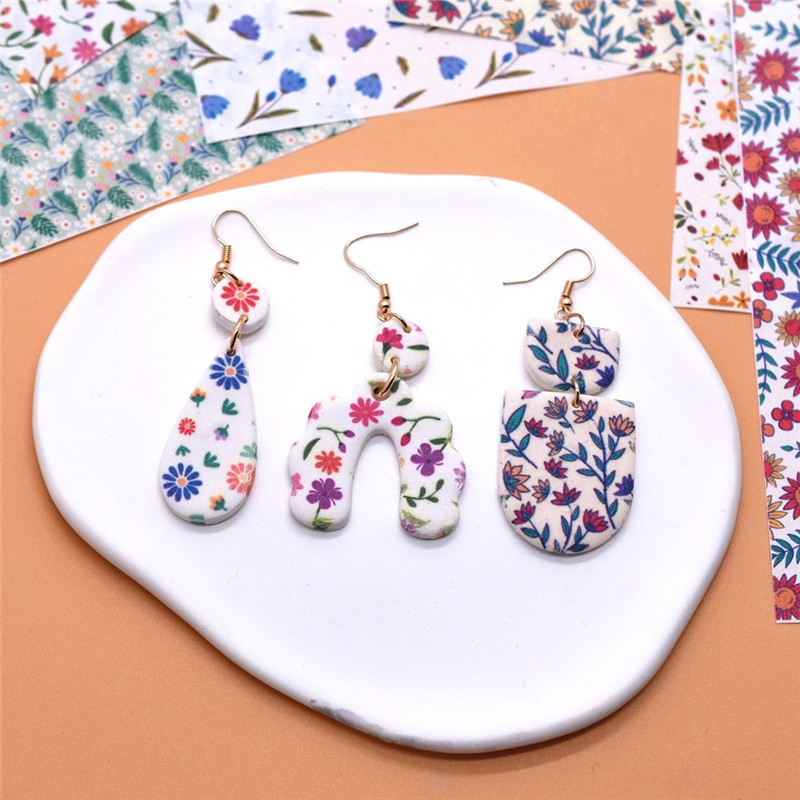 SNASAN DIY 豪華な花水彩転写紙ソフト陶器ポリマーク - Jewelry Making In Clay のレビューと価格