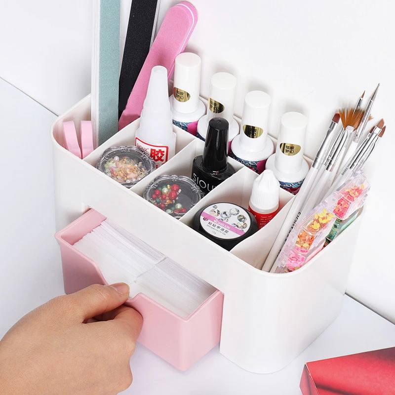 ネイルアートオーガナイザーデスクトップ引き出し化粧品収納ボッ - Jewelry Making Organizer Box のレビューと価格