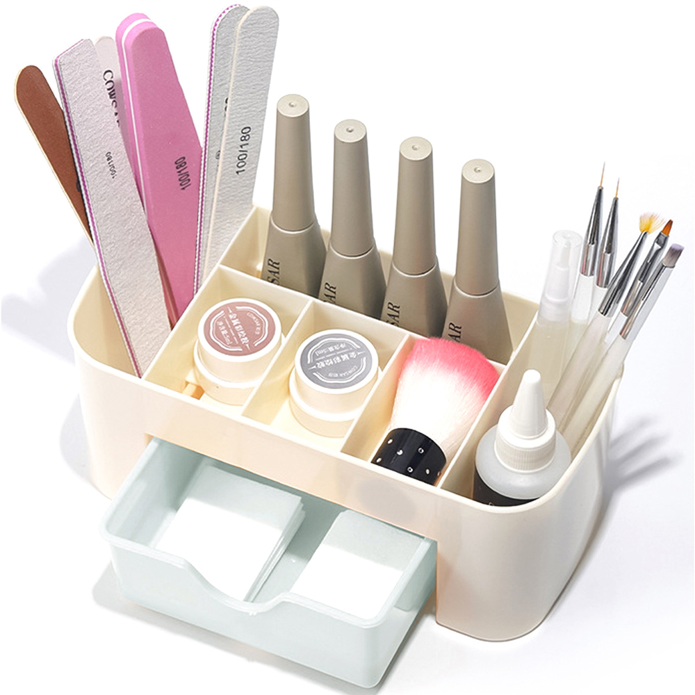 ネイルアートオーガナイザーデスクトップ引き出し化粧品収納ボッ - Jewelry Making Organizer Box のレビューと価格