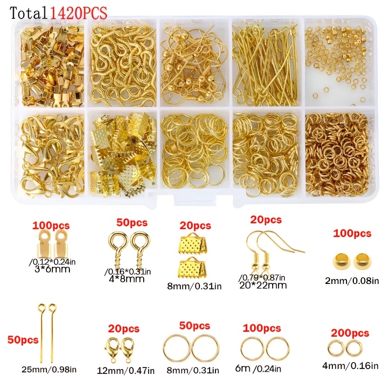 1420個入り 1箱 ジュエリーパーツセット イヤリング製作 - Jewelry Making Set のレビューと価格