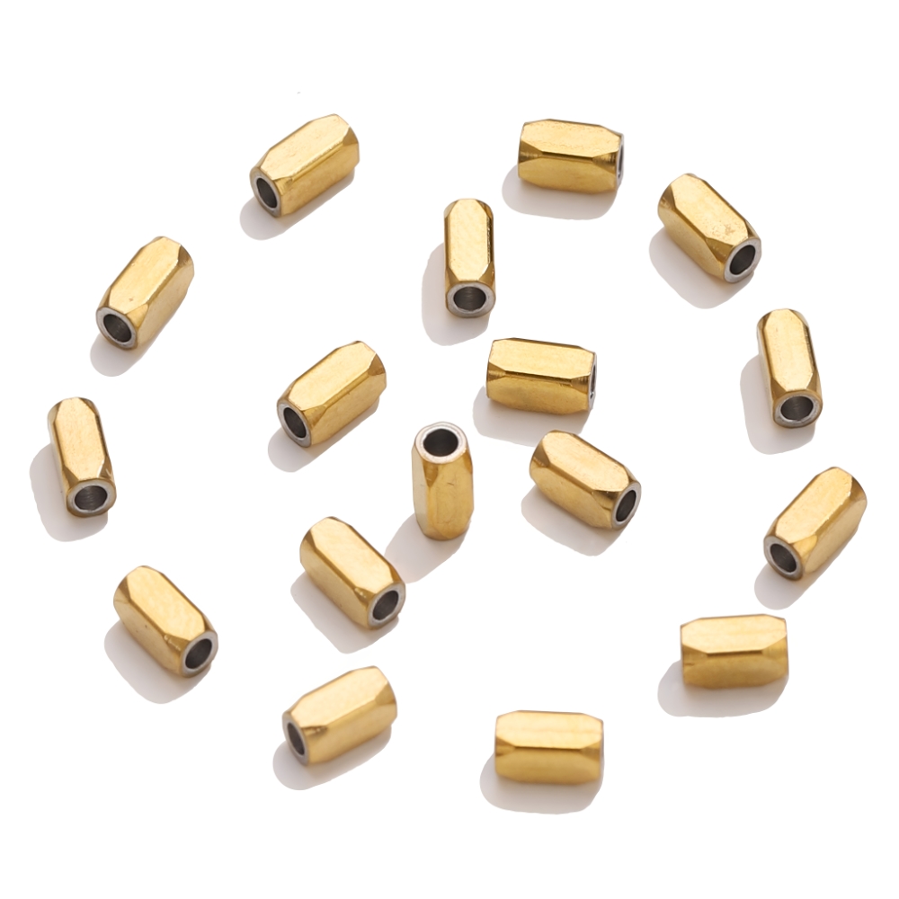 20個入り 18Kゴールドステンレス鋼 六角形スペーサービー - Jewelry Making Supplies Wholesale のレビューと価格