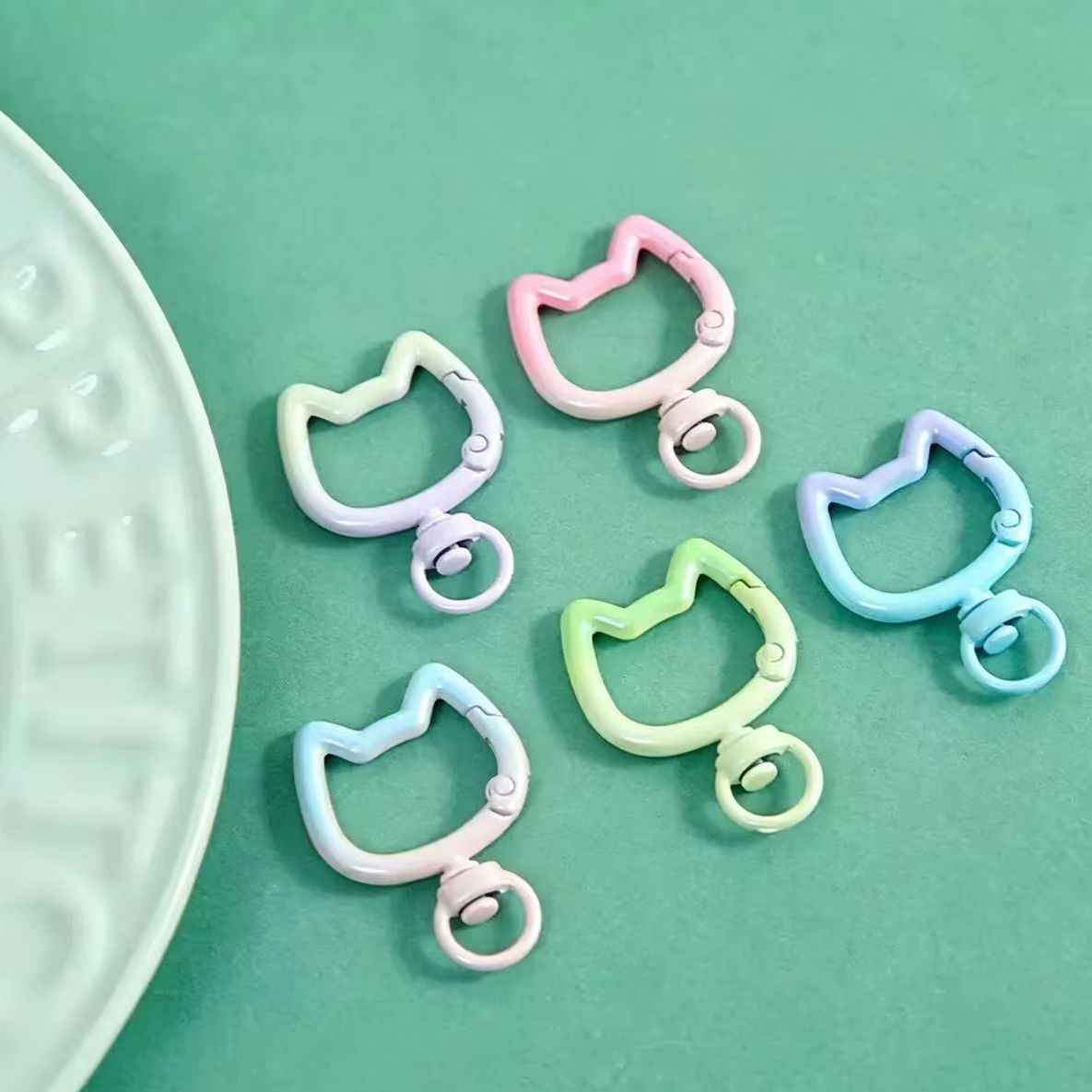 5-10 個グラデーションかわいい猫クラスプ開閉可能なコネク - Jewelry Making Hobby のレビューと価格